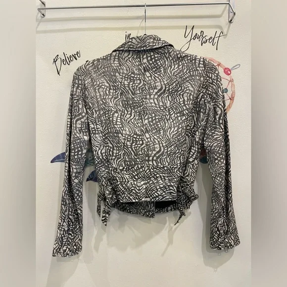 Iro ‘Jeff’ print leather asymmetrical jacket sz 1